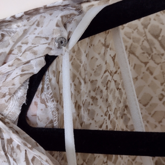Talbots Snakeskin Print Sheer Blouse With Tank Top Size 12 Twinset Party Holiday - Picture 5 of 9